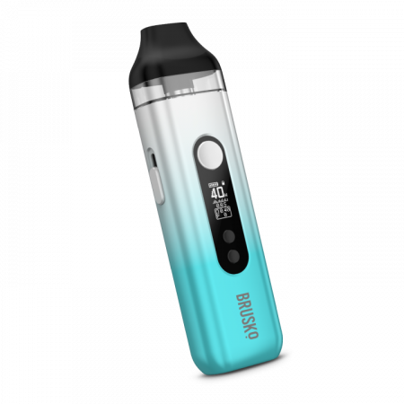 POD-система Brusko FEELIN X (Бело-бирюзовый, 1600 mAh, 40 W, 5 мл, Датчик затяжки, кнопка)